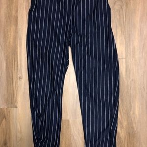 Navy White Striped Pants